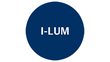 Blau-weiße Grafik I-LUM