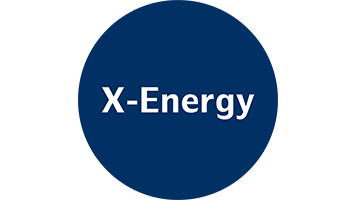 Blau-weiße Grafik X-Energy