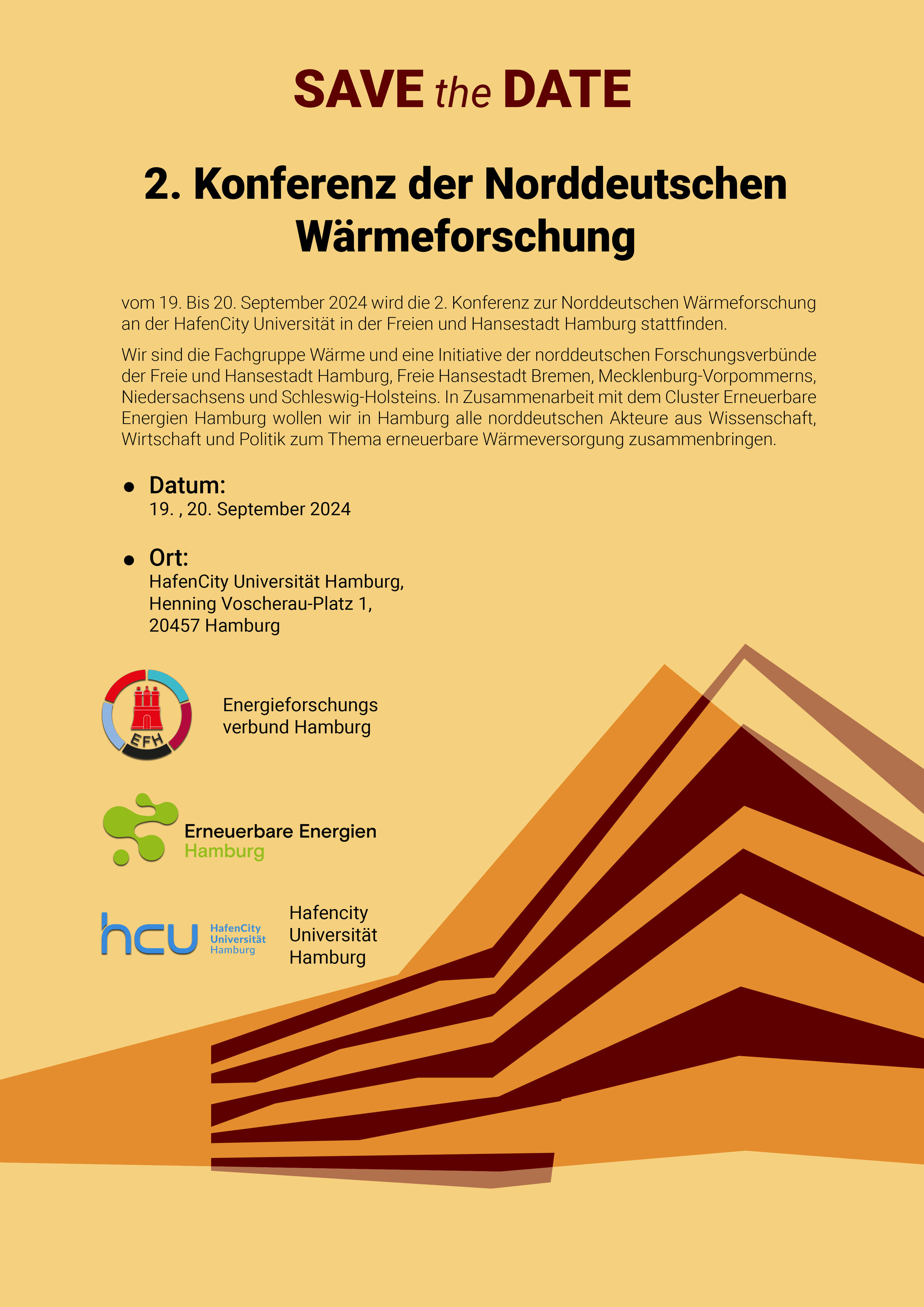Save the Date Poster 2. Konferenz der Norddeutschen Wärmeforschung
